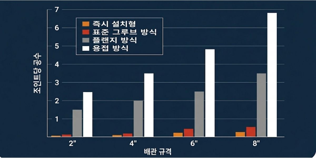 설치 시간 공정 비교 그래프